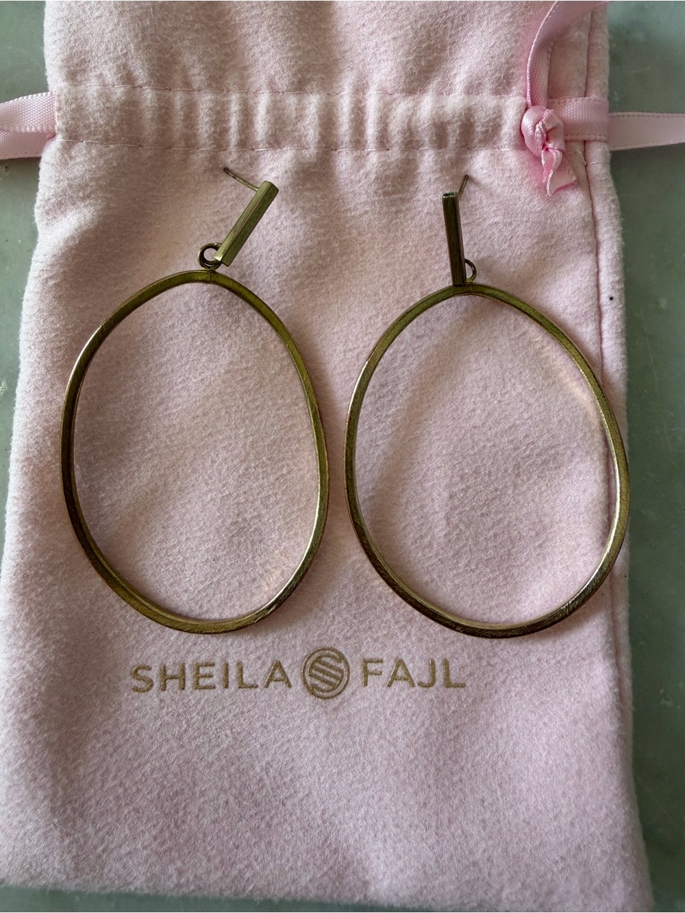 Sheila Fajl Twisted Oval Hoop Earrings